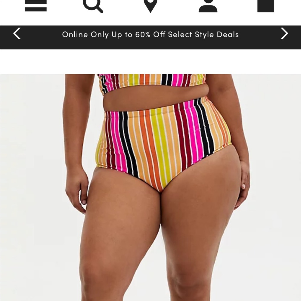 Multi stripe high waist swim bottom
